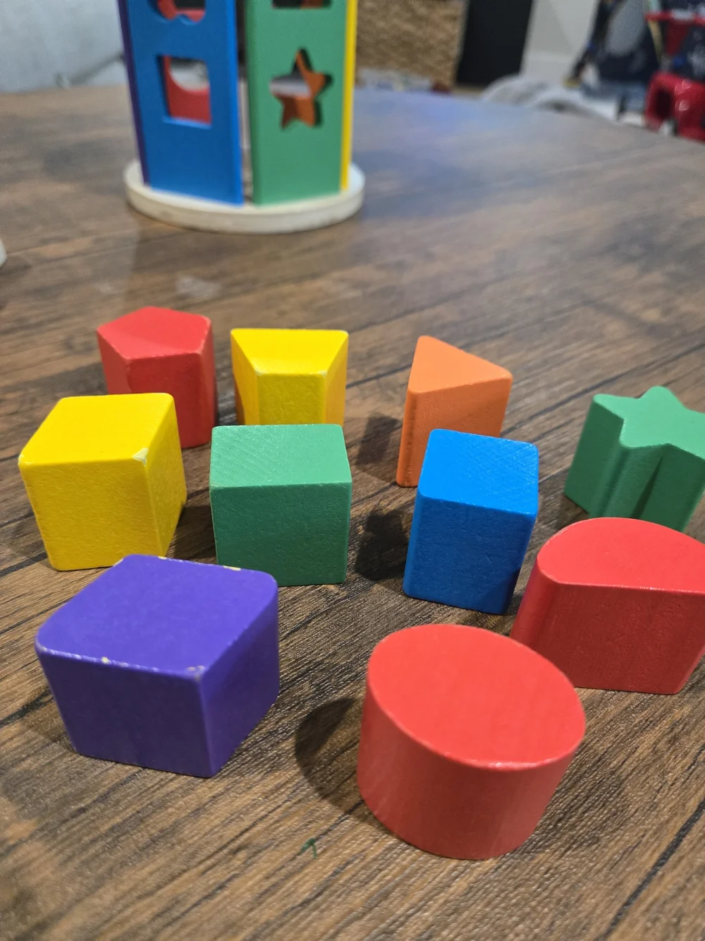 Wooden Shape Matching Toys - Blue, Green, Yellow - Kids Toys